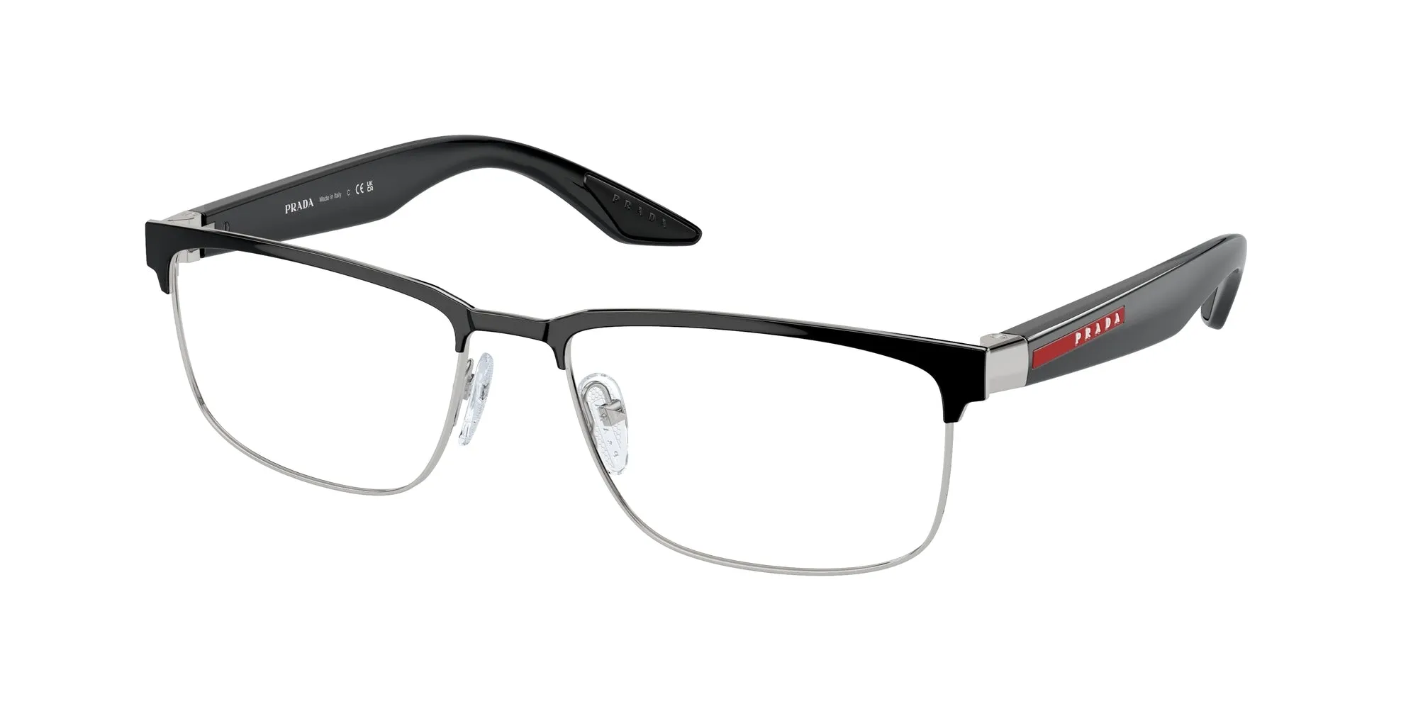 Prada Linea Rossa PS 51PV 1AB1O1 Montature da vista Metallo Nero Squadrata Normale - immagine 1