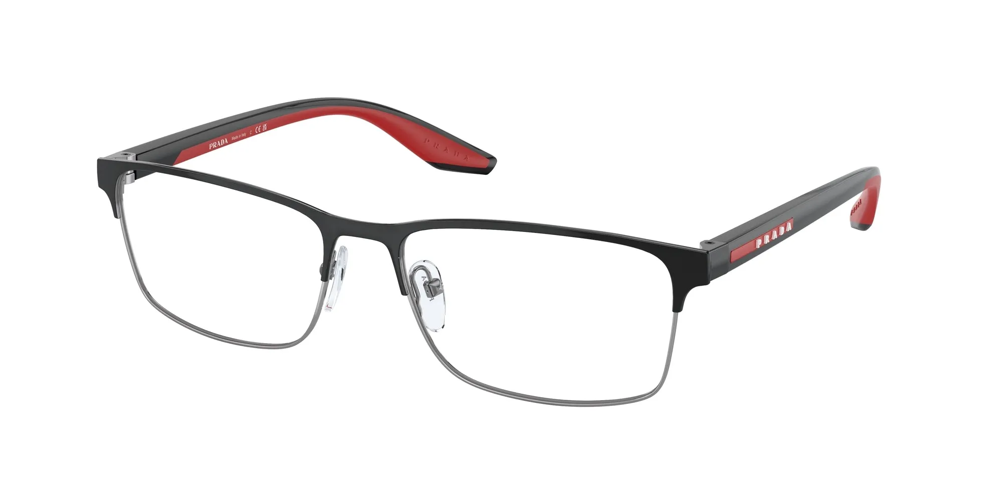 Prada Linea Rossa PS 50PV YDC1O1 Montature da vista Acciaio Nero Squadrata Normale - immagine 1