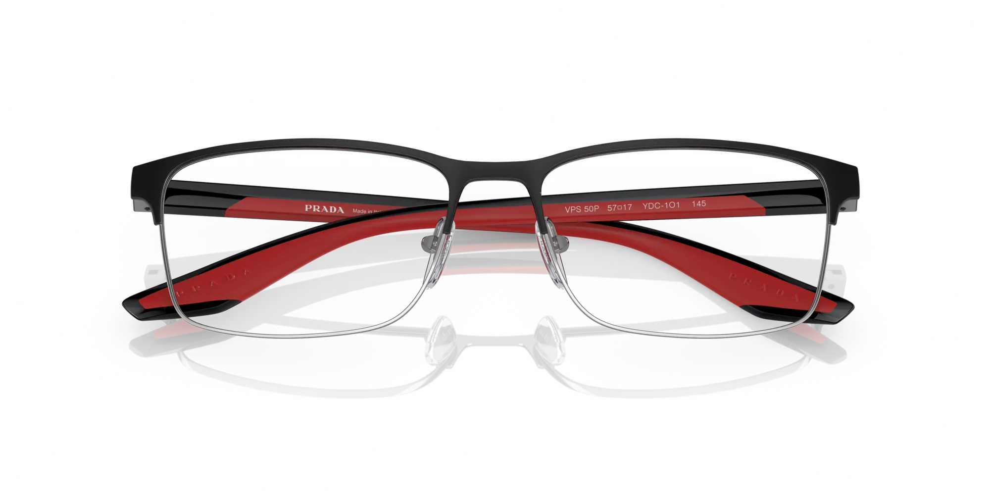 Prada Linea Rossa PS 50PV YDC1O1 Montature da vista Acciaio Nero Squadrata Normale - immagine 2