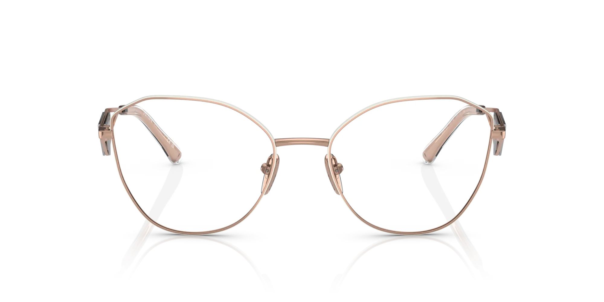 Prada PR 52ZV SVF1O1 Montature da vista Acciaio Rosa Trasparente Geometrica Normale - immagine 3