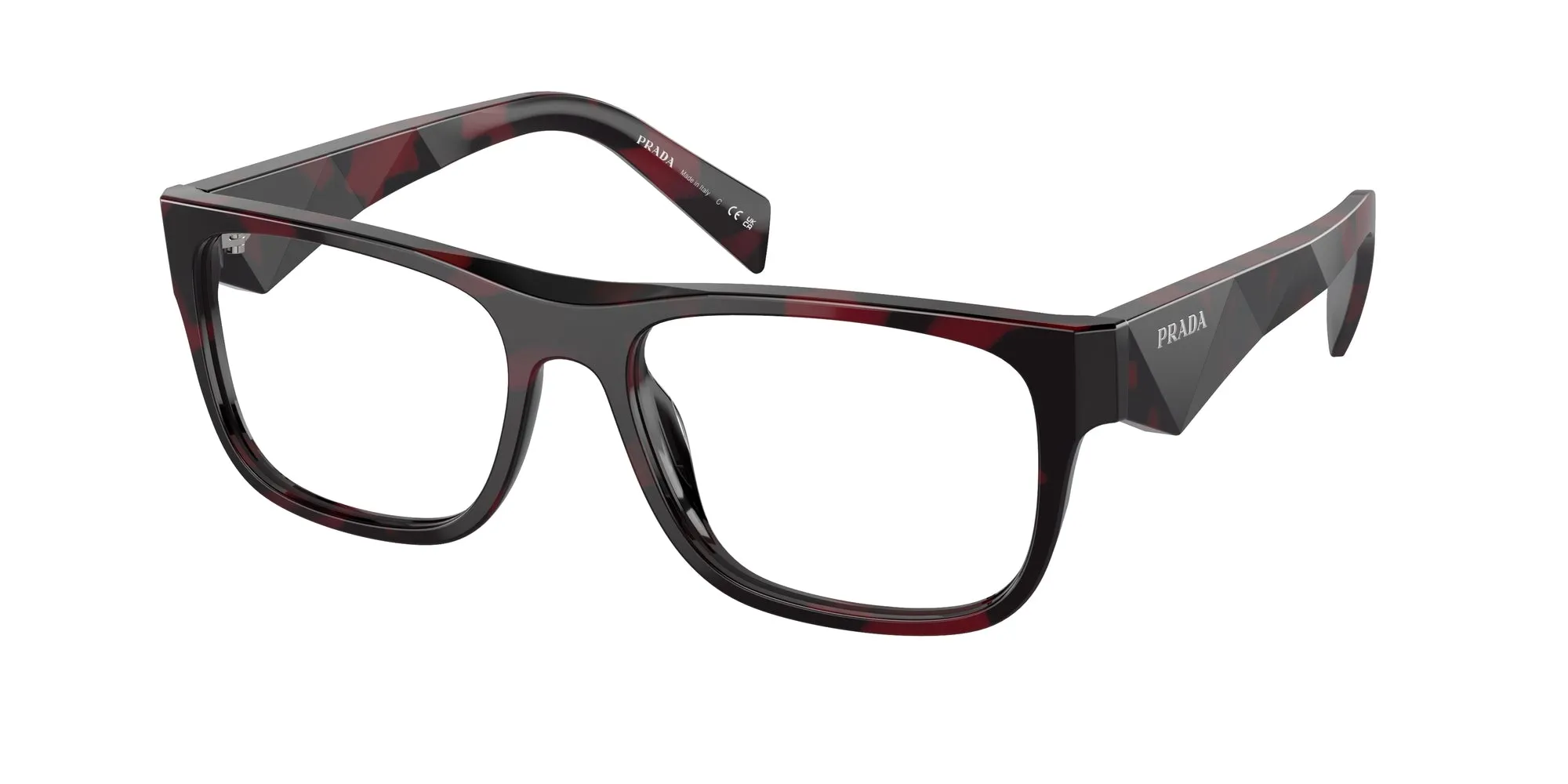 Prada PR 22ZV 16L1O1 Montature da vista Acetato Rosso Trasparente Pillow Normale - immagine 1