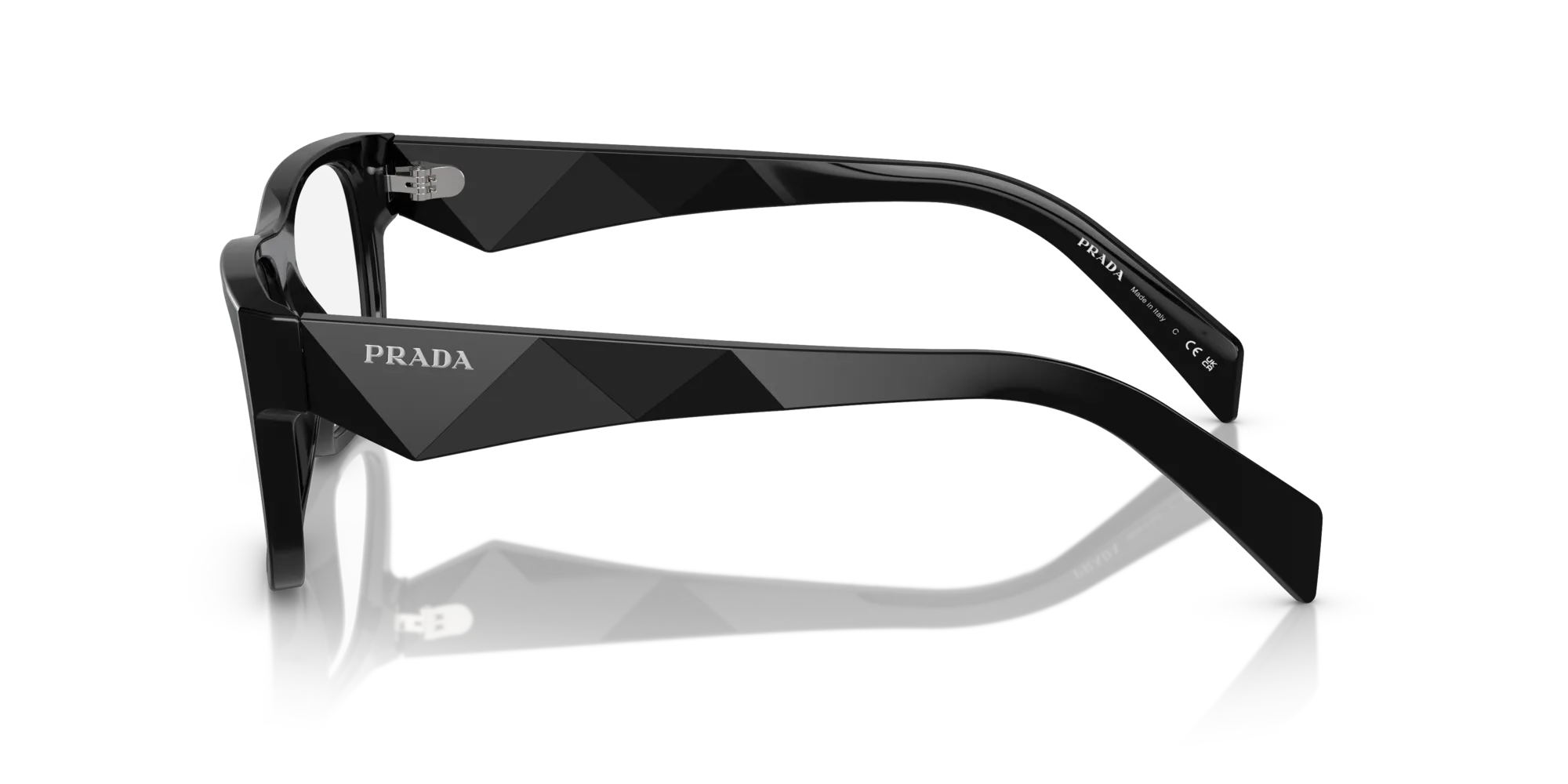 Prada PR 22ZV 16K1O1 Montature da vista Acetato Nero Pillow Normale - immagine 4