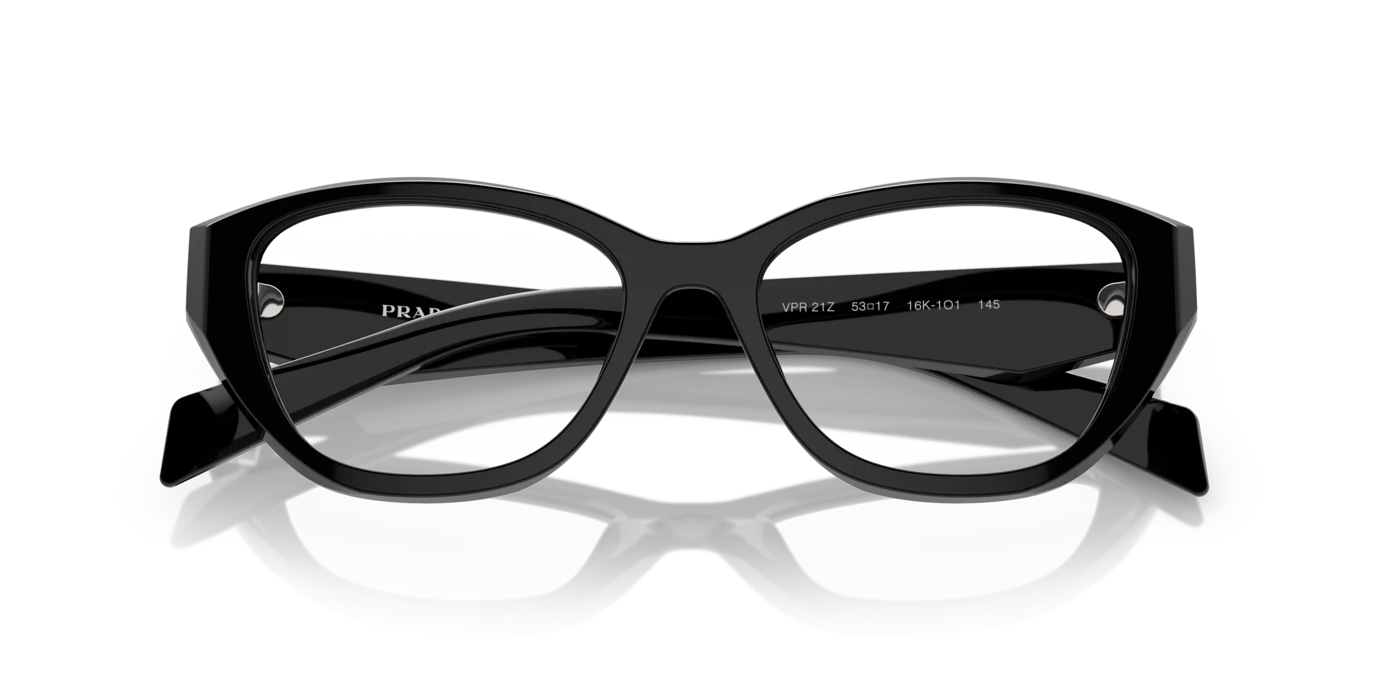 Prada PR 21ZV 16K1O1 Montature da vista Acetato Nero Geometrica Normale - immagine 2