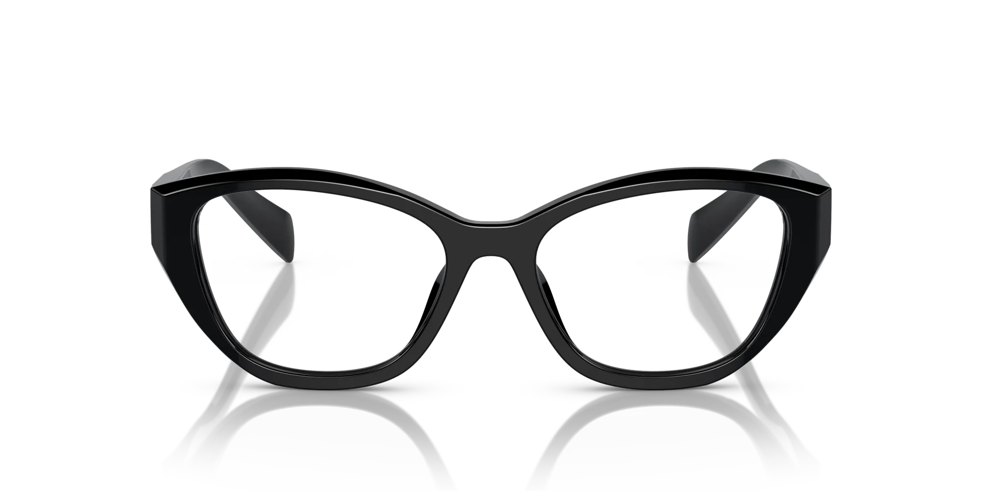 Prada PR 21ZV 16K1O1 Montature da vista Acetato Nero Trasparente Geometrica Normale - immagine 3