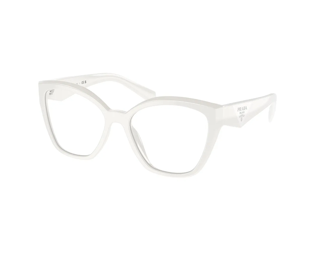 Prada PR 20ZV 17K1O1 Montature da vista Acetato Nero Trasparente Geometrica Normale - immagine 1