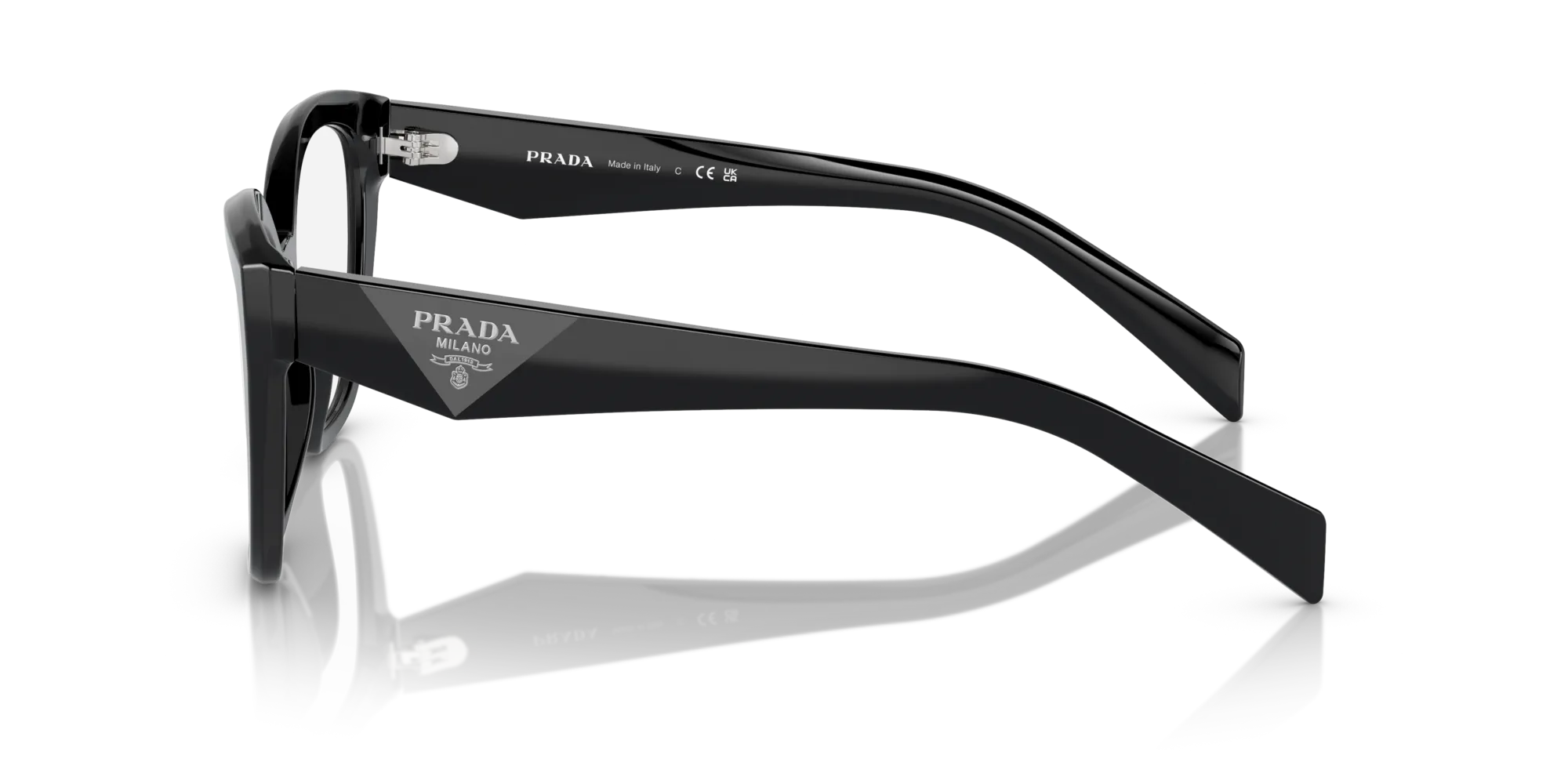 Prada PR 20ZV 16K1O1 Montature da vista Acetato Nero Trasparente Geometrica Normale - immagine 4