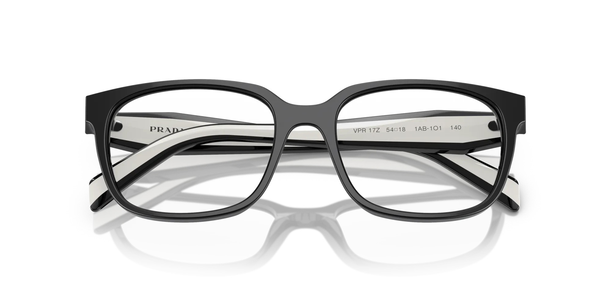 Prada PR 17ZV 1AB1O1 Montature da vista Acetato Nero Trasparente Squadrata Normale - immagine 2