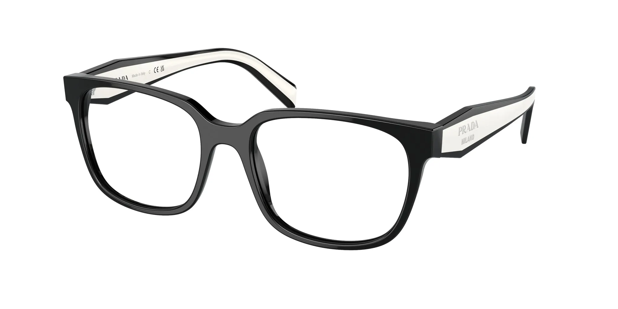 Prada PR 17ZV 1AB1O1 Montature da vista Acetato Nero Squadrata Normale - immagine 1