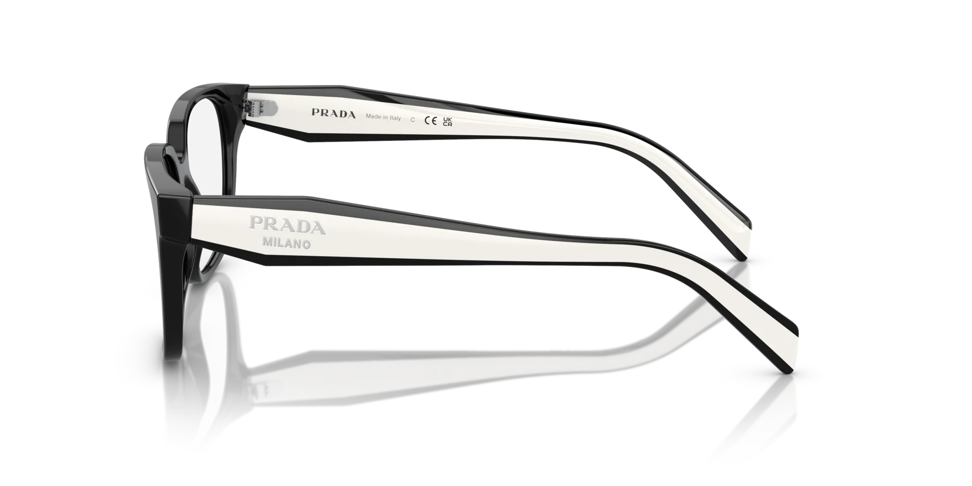 Prada PR 17ZV 1AB1O1 Montature da vista Acetato Nero Squadrata Normale - immagine 4