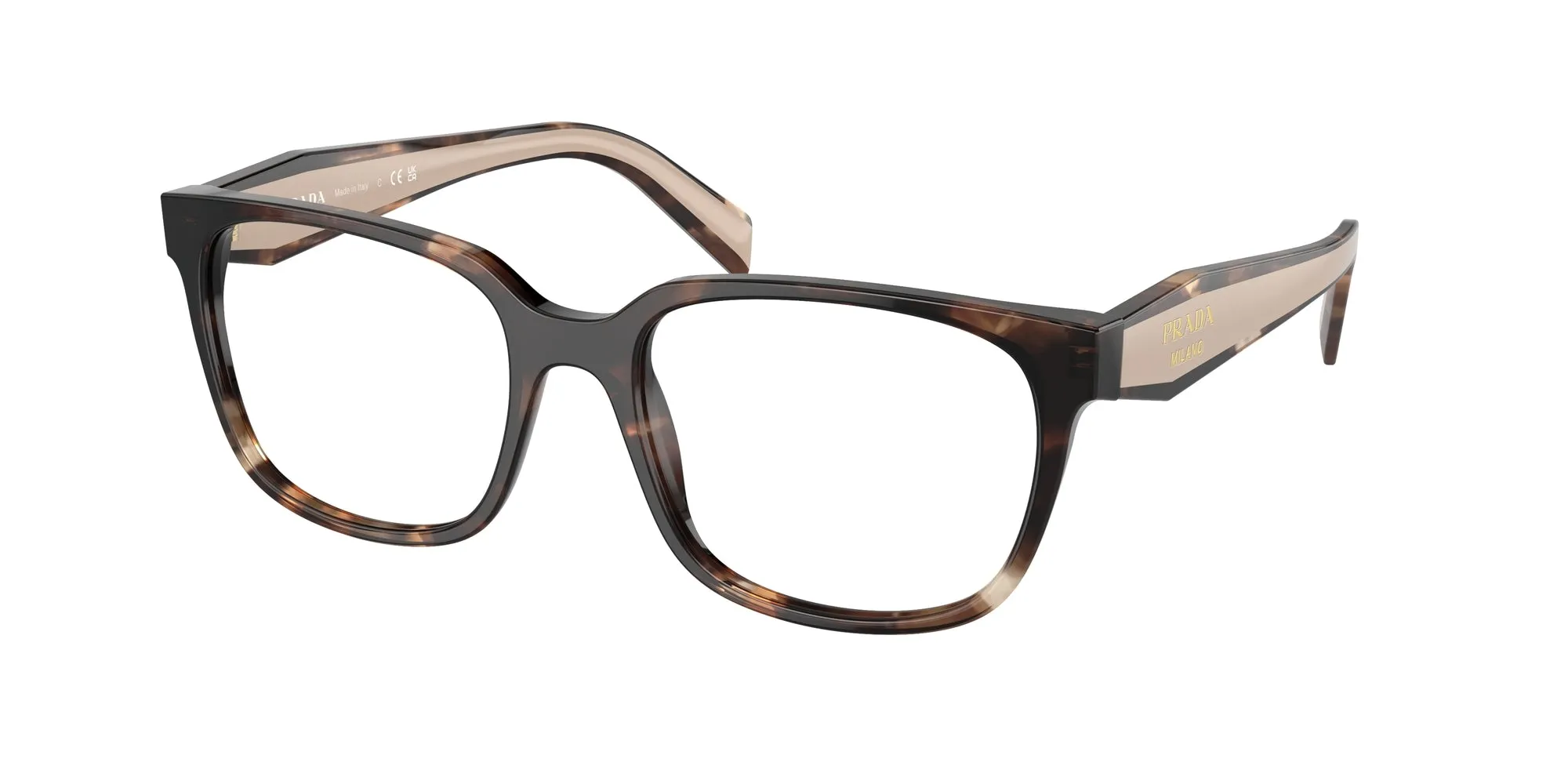 Prada PR 17ZV 07R1O1 Montature da vista Acetato Marrone Squadrata Normale - immagine 1