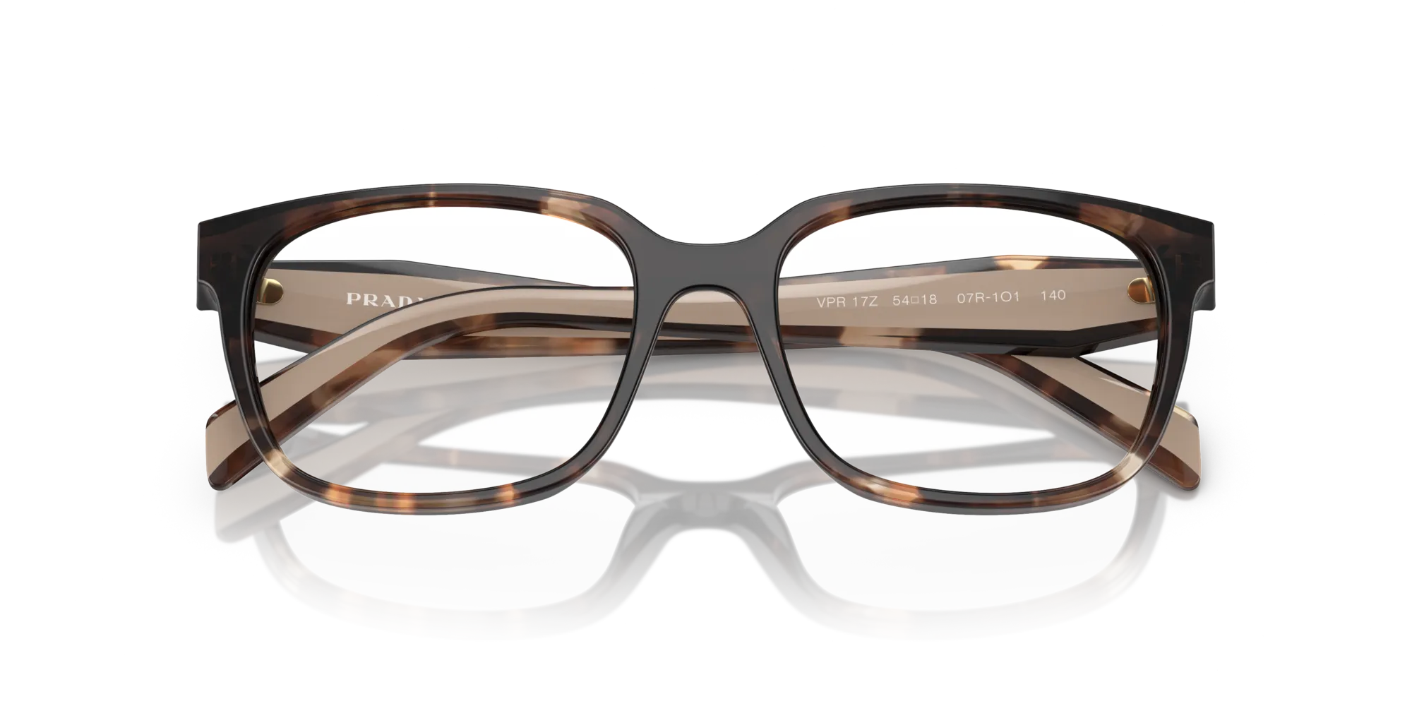 Prada PR 17ZV 07R1O1 Montature da vista Acetato Marrone Squadrata Normale - immagine 2
