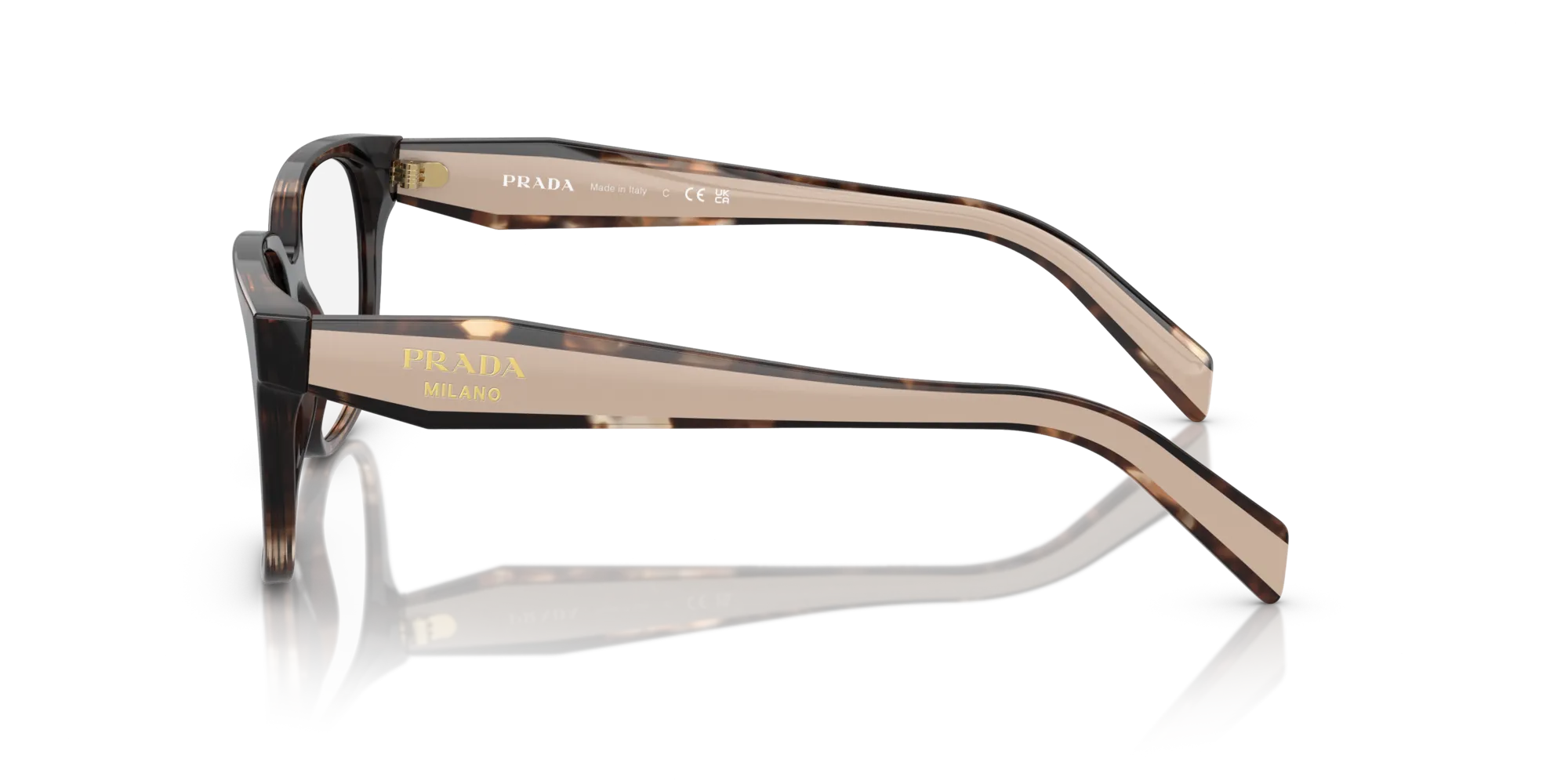 Prada PR 17ZV 07R1O1 Montature da vista Acetato Marrone Squadrata Normale - immagine 4