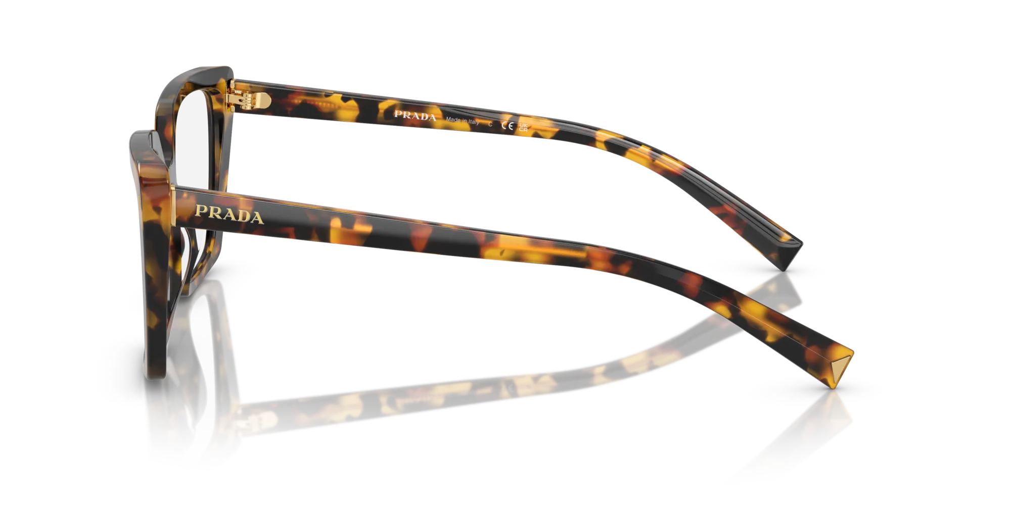 Prada PR 16ZV VAU1O1 Montature da vista Acetato Tartaruga Trasparente Squadrata Normale - immagine 4