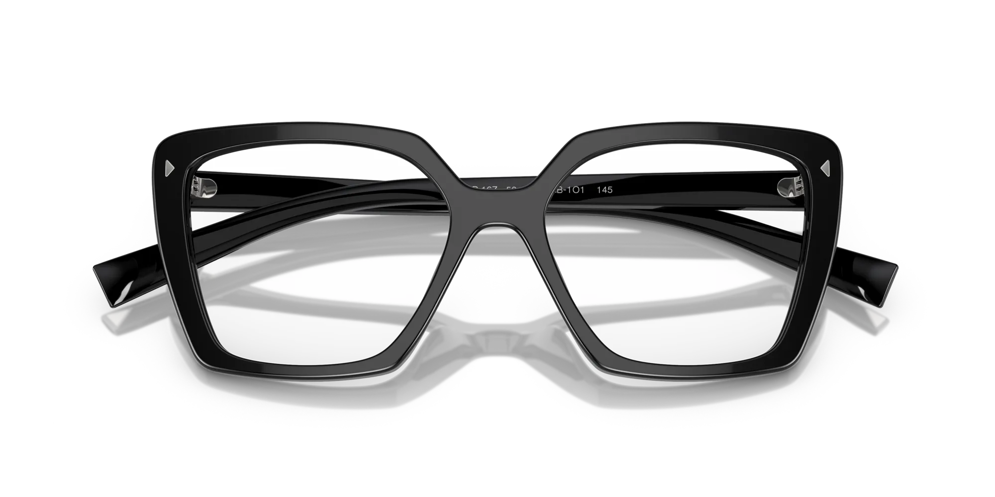 Prada PR 16ZV 1AB1O1 Montature da vista Acetato Nero Squadrata Normale - immagine 2