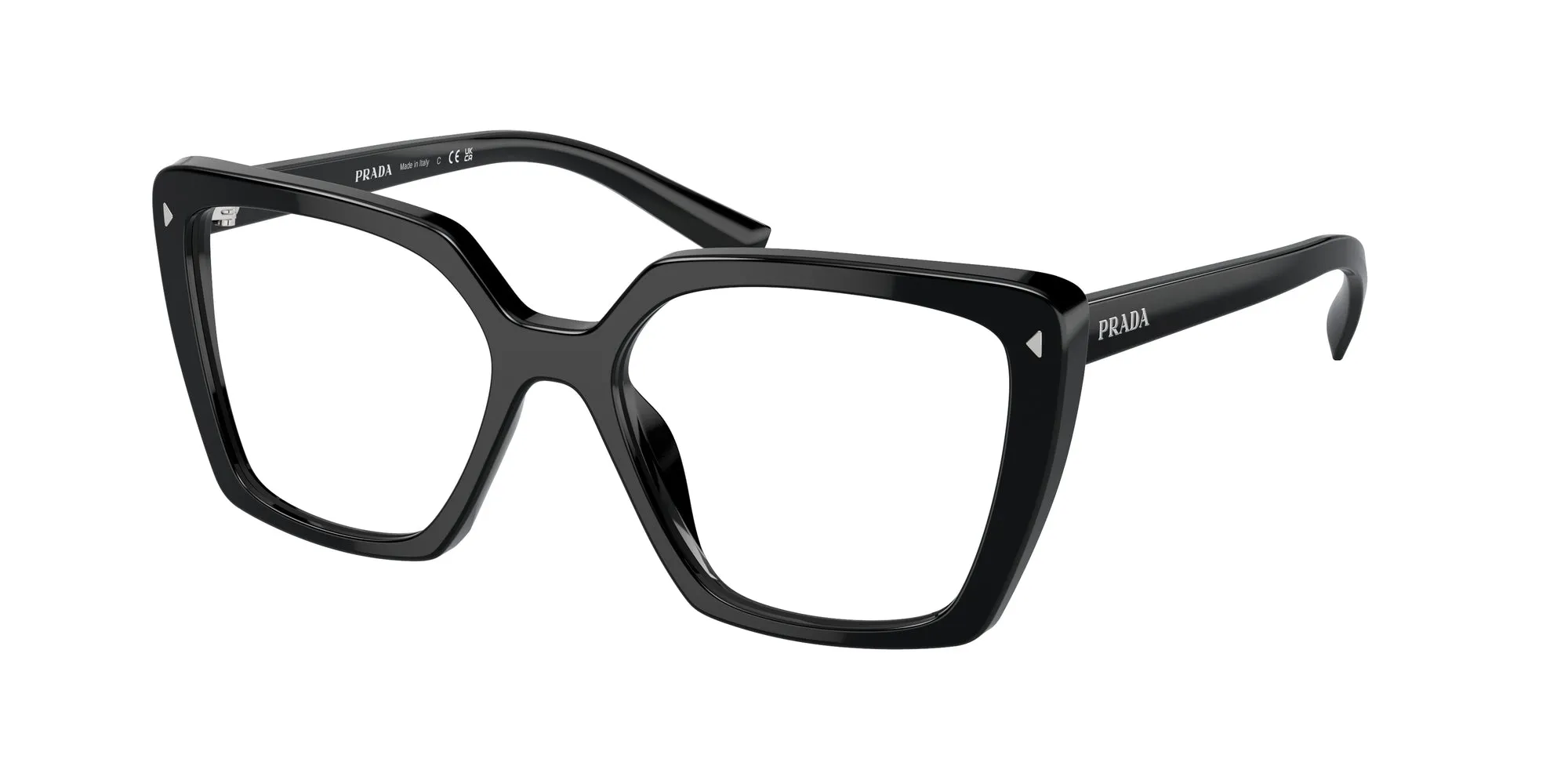 Prada PR 16ZV 1AB1O1 Montature da vista Acetato Nero Trasparente Squadrata Normale - immagine 1