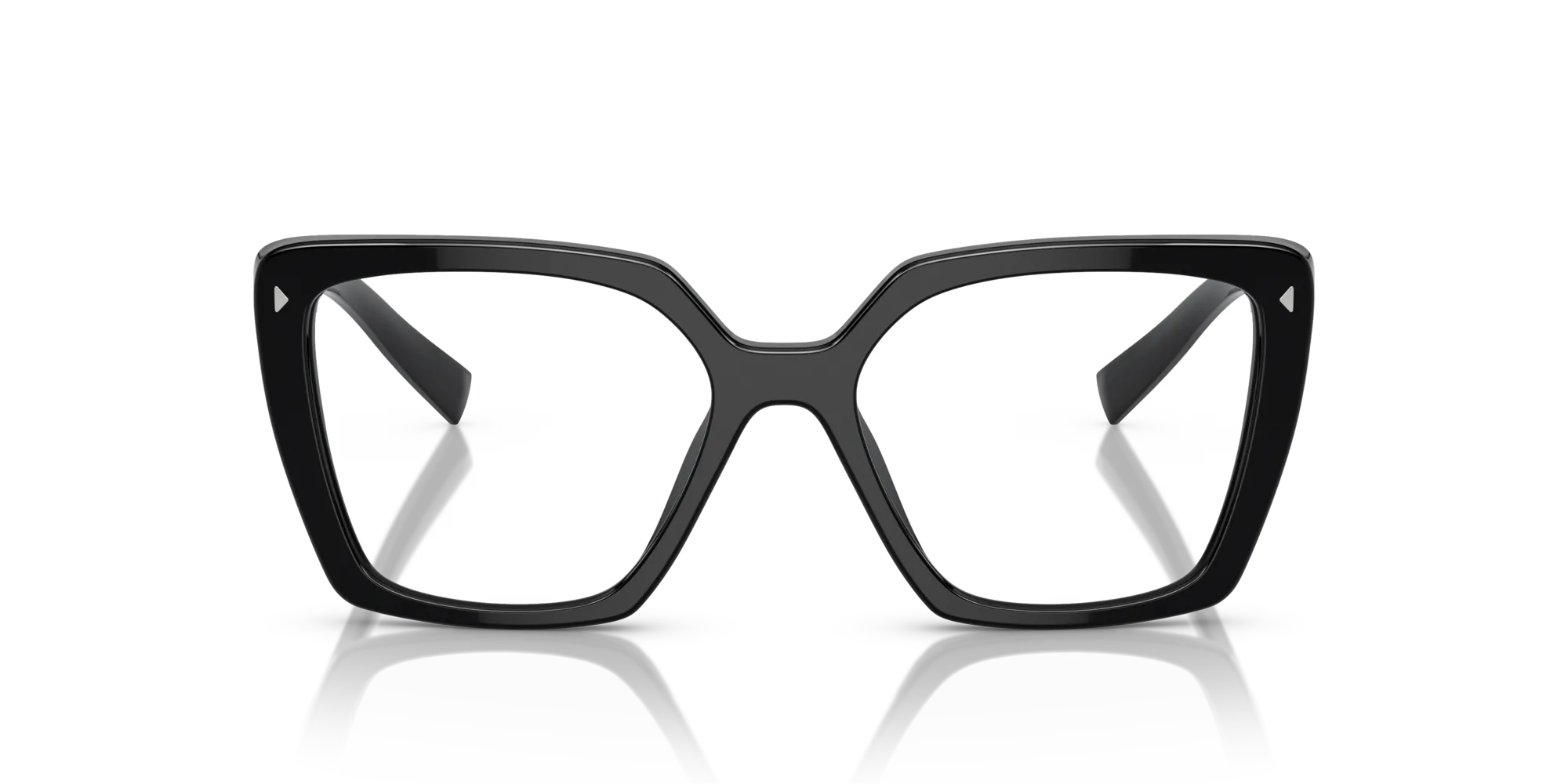Prada PR 16ZV 1AB1O1 Montature da vista Acetato Nero Trasparente Squadrata Normale - immagine 3
