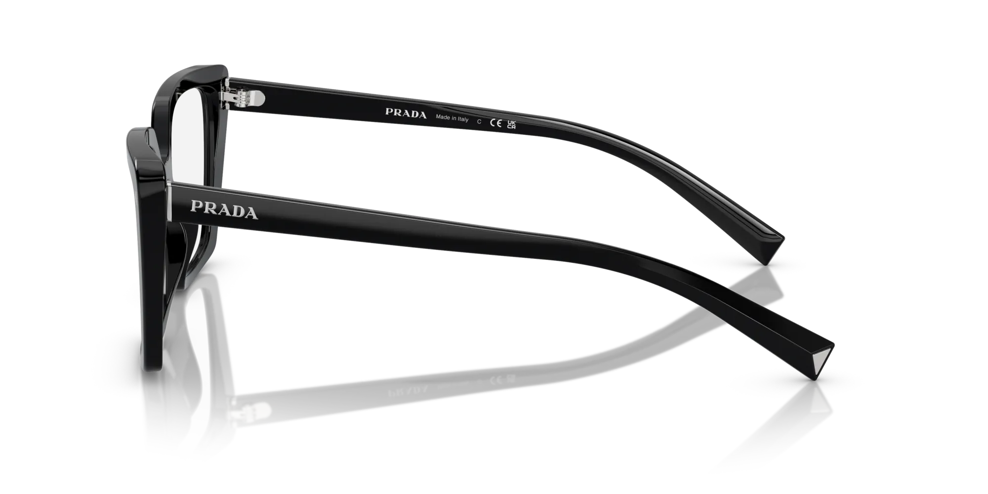 Prada PR 16ZV 1AB1O1 Montature da vista Acetato Nero Trasparente Squadrata Normale - immagine 4