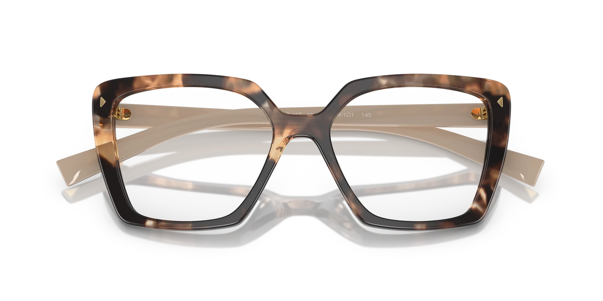 Prada PR 16ZV 07R1O1 Montature da vista Acetato Tartaruga Squadrata Normale - immagine 2
