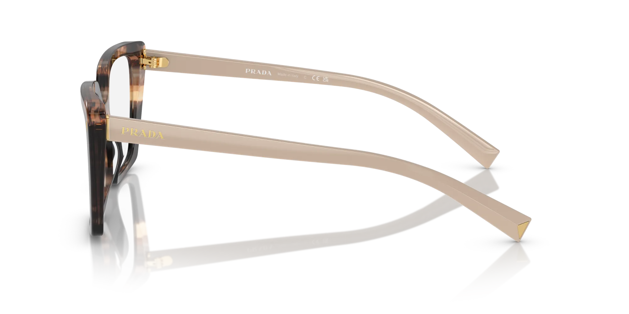 Prada PR 16ZV 07R1O1 Montature da vista Acetato Tartaruga Squadrata Normale - immagine 4