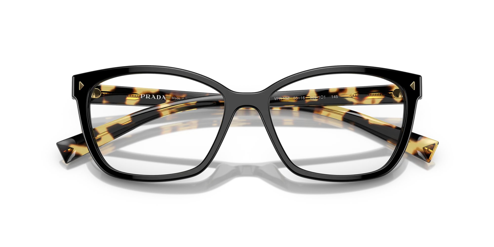 Prada PR 15ZV 3891O1 Montature da vista Acetato Nero Squadrata Normale - immagine 2
