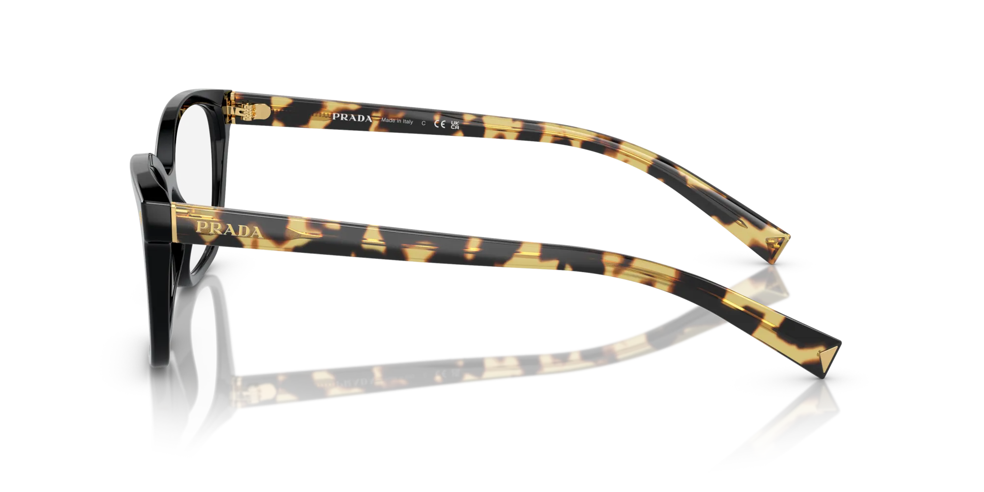 Prada PR 15ZV 3891O1 Montature da vista Acetato Nero Squadrata Normale - immagine 4