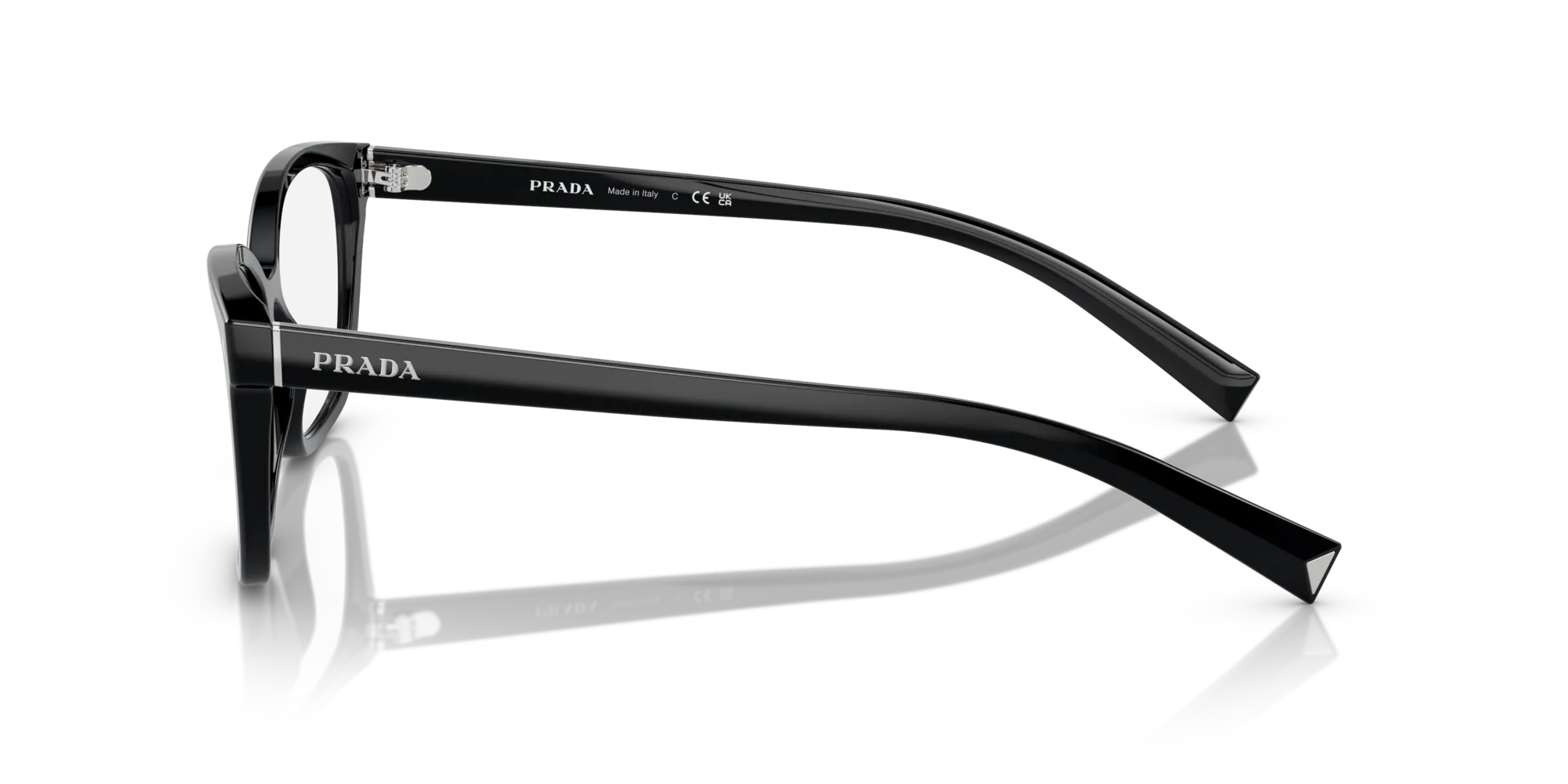 Prada PR 15ZV 1AB1O1 Montature da vista Acetato Nero Squadrata Normale - immagine 4