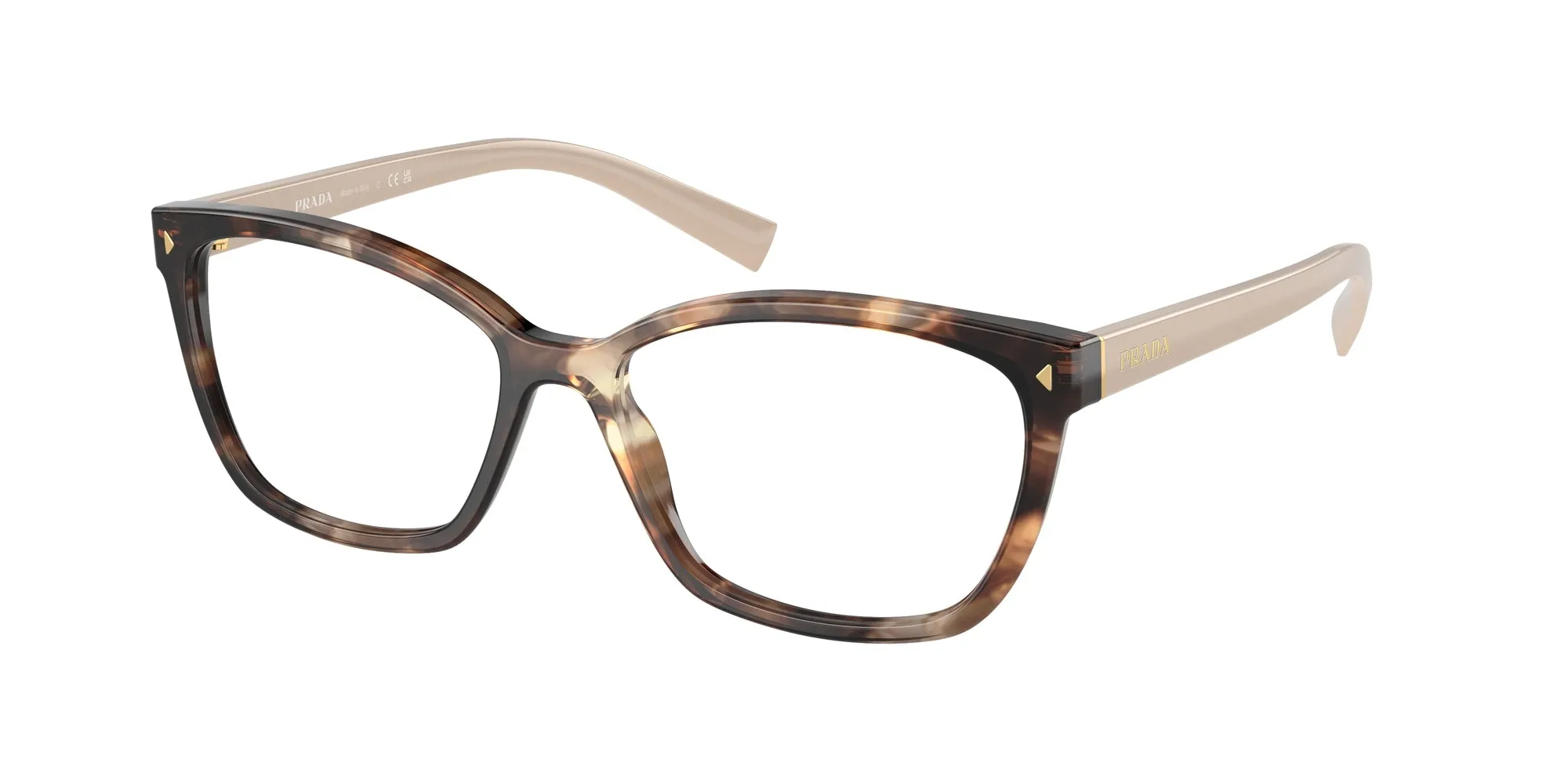 Prada PR 15ZV 07R1O1 Montature da vista Acetato Marrone Squadrata Normale - immagine 1