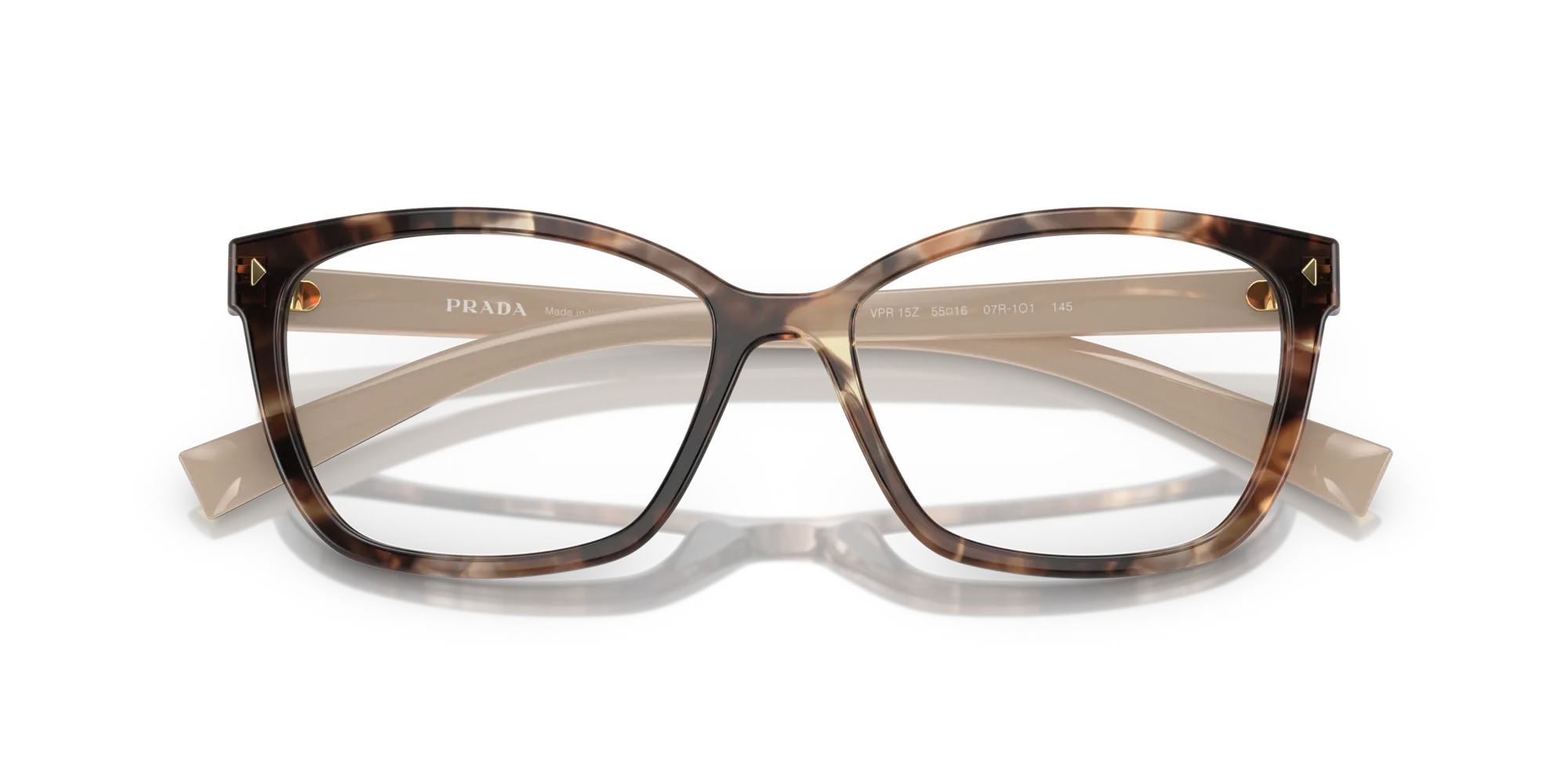 Prada PR 15ZV 07R1O1 Montature da vista Acetato Marrone Squadrata Normale - immagine 2