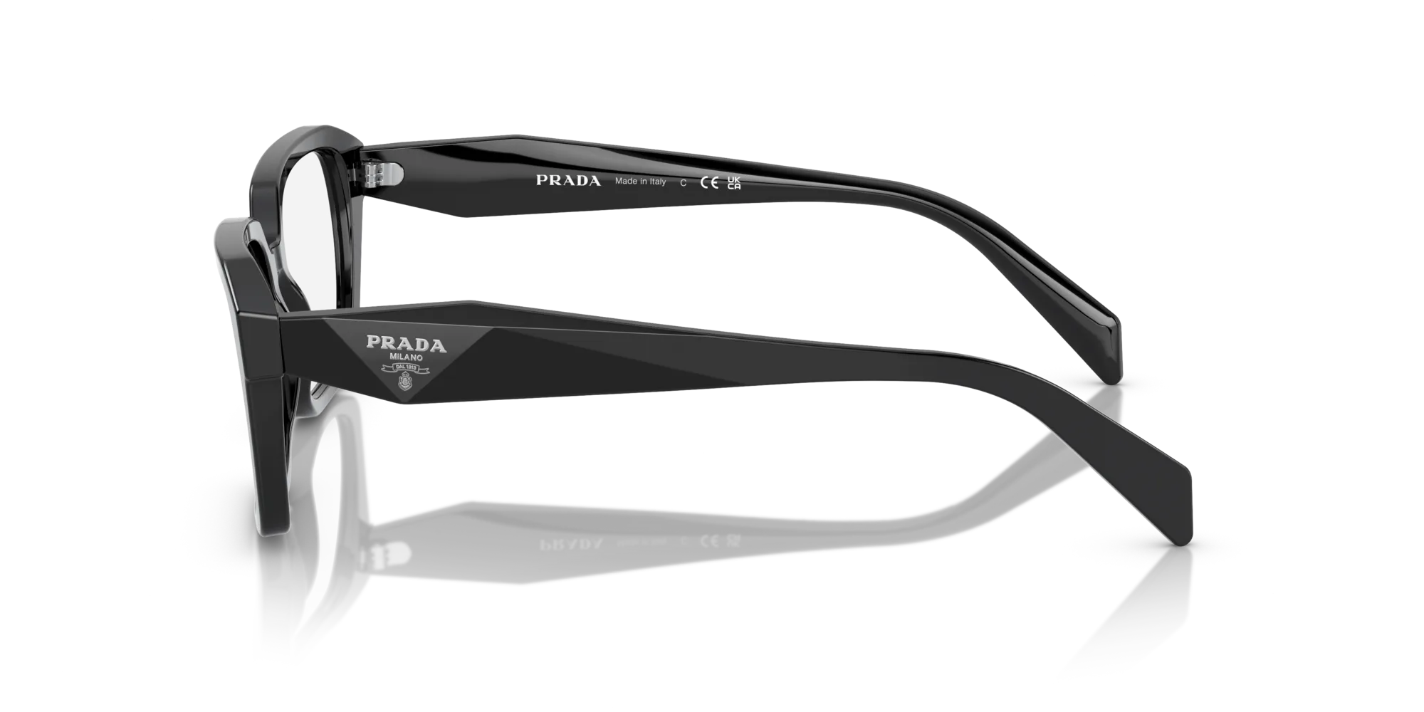 Prada PR 14ZV 1AB1O1 Montature da vista Acetato Nero Geometrica Normale - immagine 4