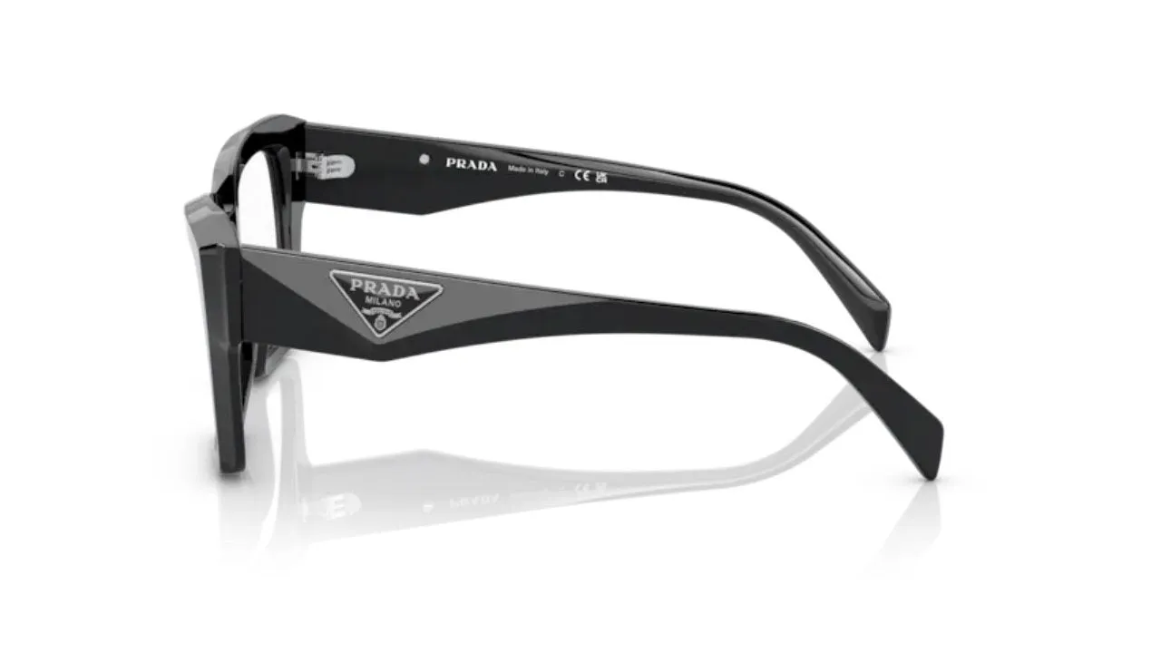 Prada PR 09ZV 1AB1O1 Montature da vista Acetato Nero Squadrata Normale - immagine 2