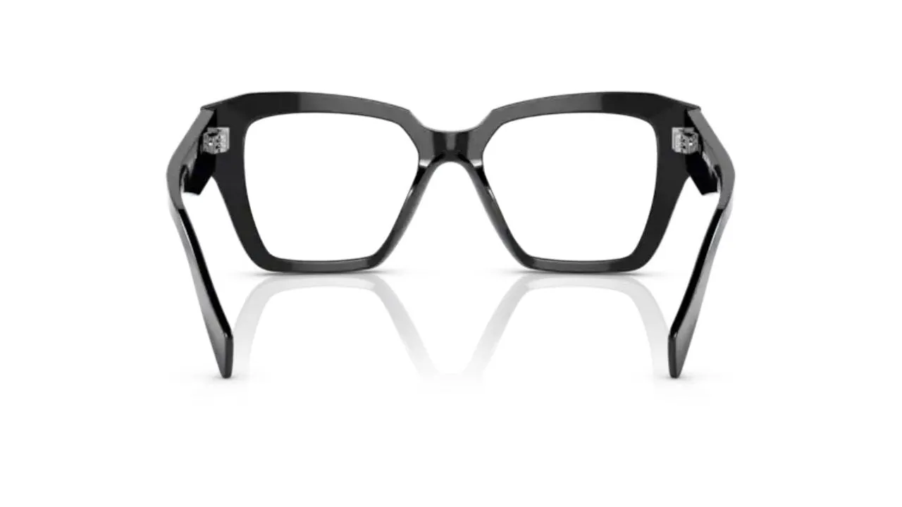 Prada PR 09ZV 1AB1O1 Montature da vista Acetato Nero Trasparente Squadrata Normale - immagine 3