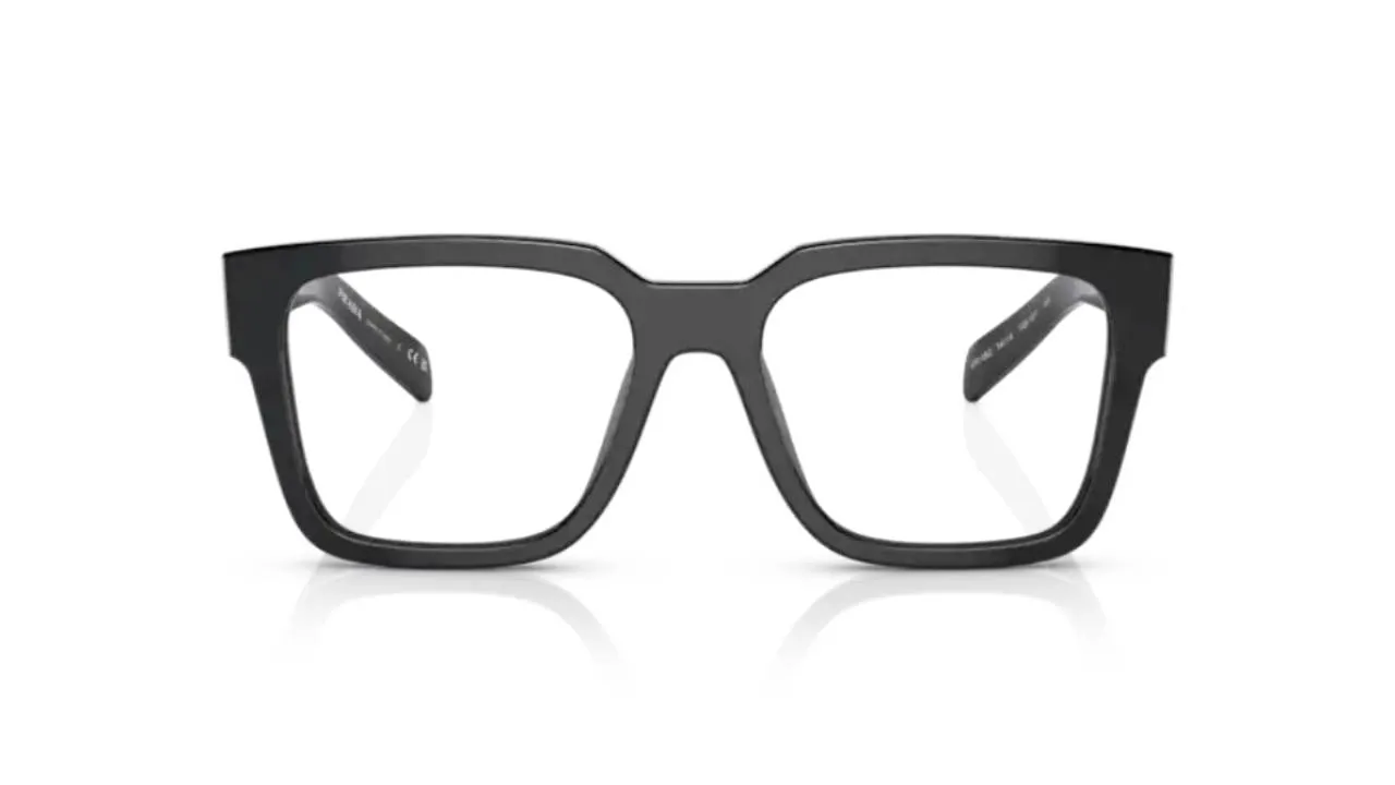Prada PR 08ZV 1AB1O1 Montature da vista Acetato Nero Squadrata Normale - immagine 3