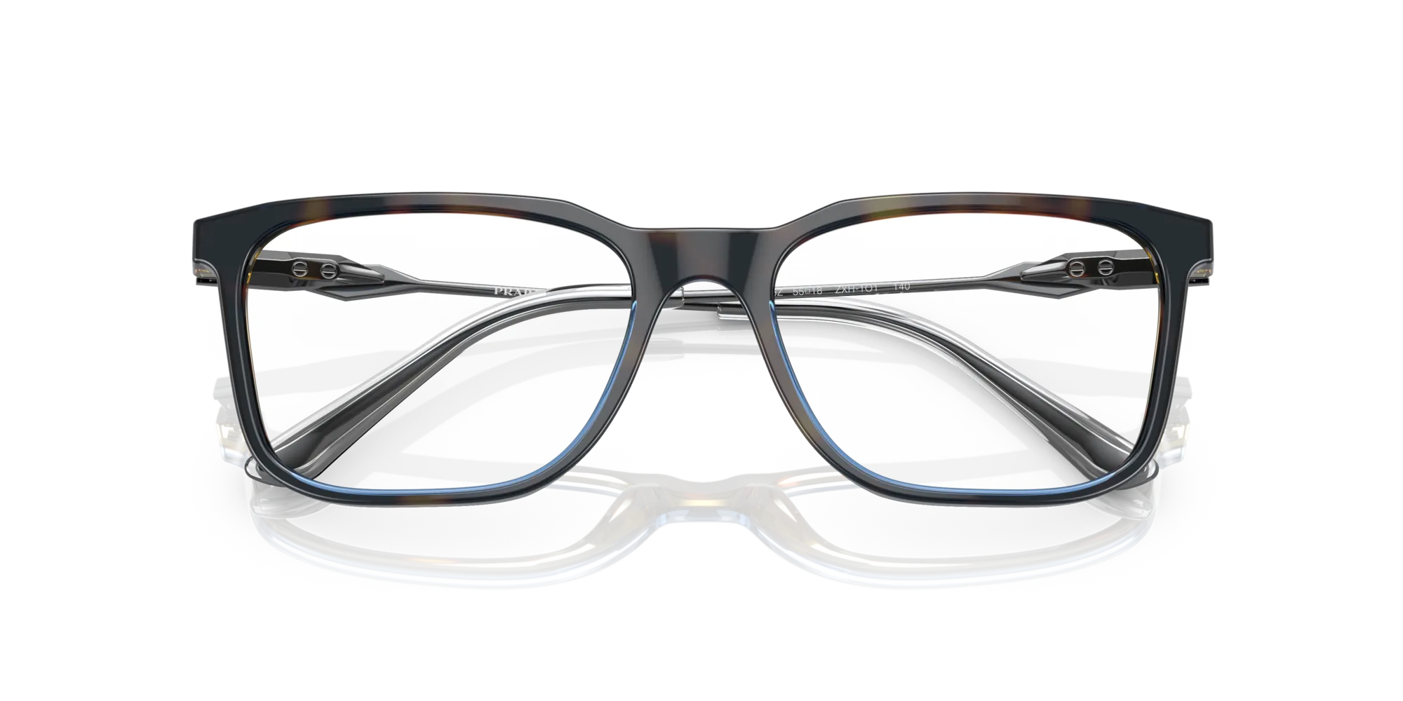 Prada PR 05ZV ZXH1O1 Montature da vista Acetato Tartaruga Trasparente Squadrata Normale - immagine 2