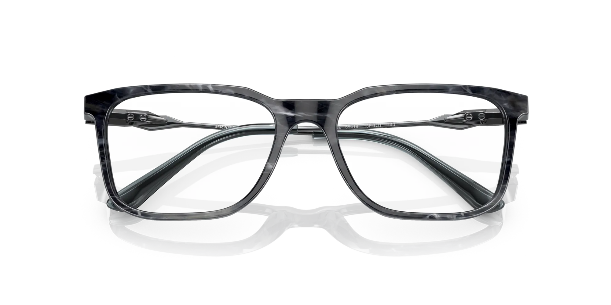Prada PR 05ZV 13F1O1 Montature da vista Acetato Grigio Trasparente Squadrata Normale - immagine 2