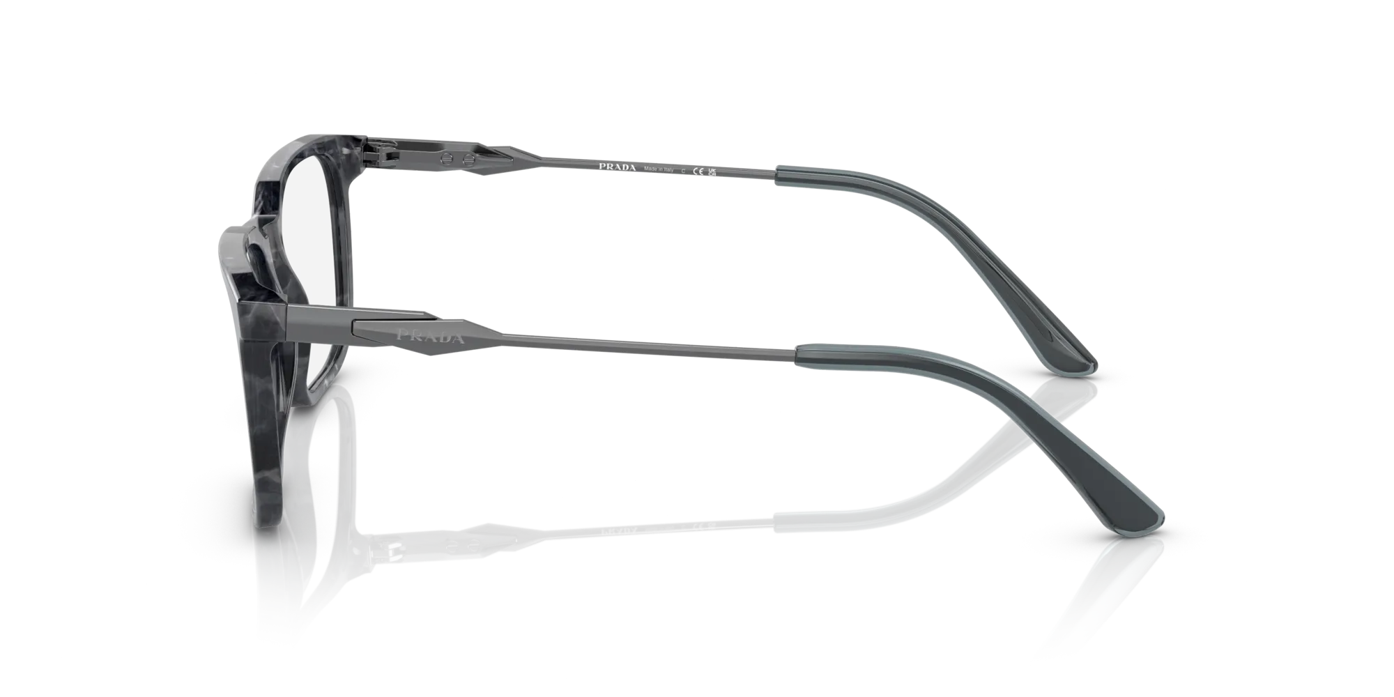 Prada PR 05ZV 13F1O1 Montature da vista Acetato Grigio Trasparente Squadrata Normale - immagine 4