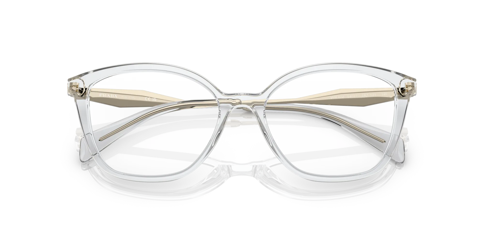 Prada PR 02ZV 2AZ1O1 Montature da vista Acetato Trasparente Trasparente Farfalla Normale - immagine 2