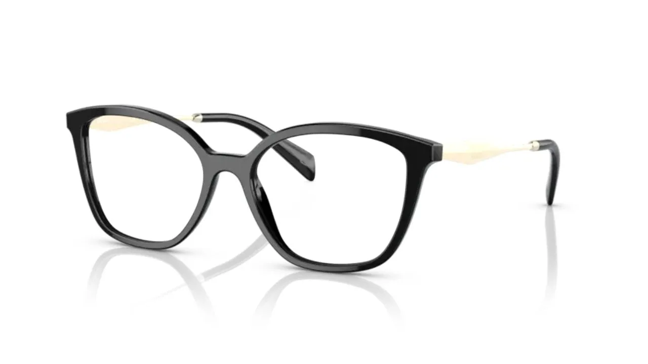 Prada PR 02ZV 1AB1O1 Montature da vista Acetato Nero Trasparente Farfalla Normale - immagine 1