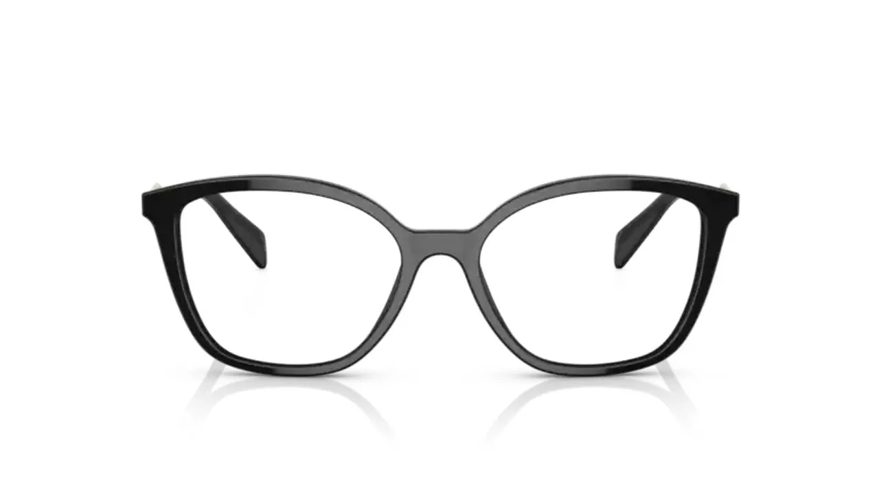 Prada PR 02ZV 1AB1O1 Montature da vista Acetato Nero Trasparente Farfalla Normale - immagine 3