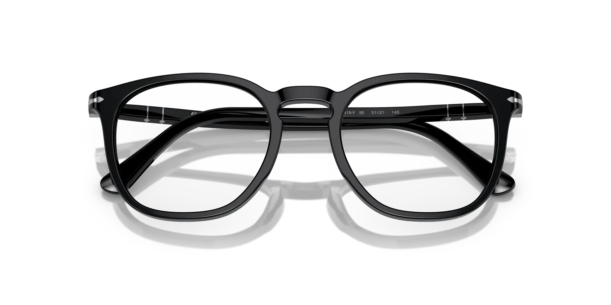 Persol PO3318V 95 Montature da vista Acetato Nero Trasparente Pantos Normale - immagine 2