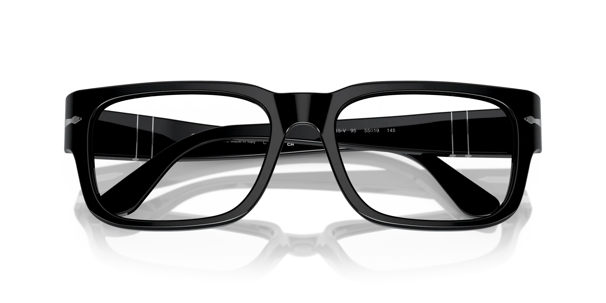 Persol PO3315V 95 Montature da vista Acetato Nero Trasparente Squadrata Normale - immagine 2