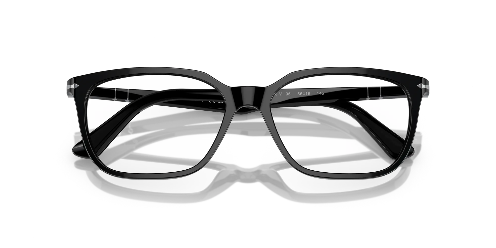 Persol PO3298V 95 Montature da vista Acetato Nero Trasparente Squadrata Normale - immagine 2