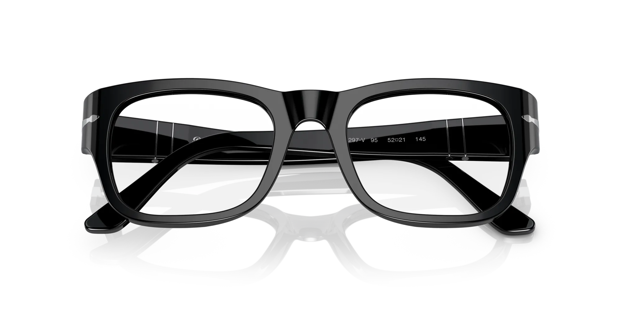 Persol PO3297V 95 Montature da vista Acetato Nero Trasparente Squadrata Normale - immagine 2
