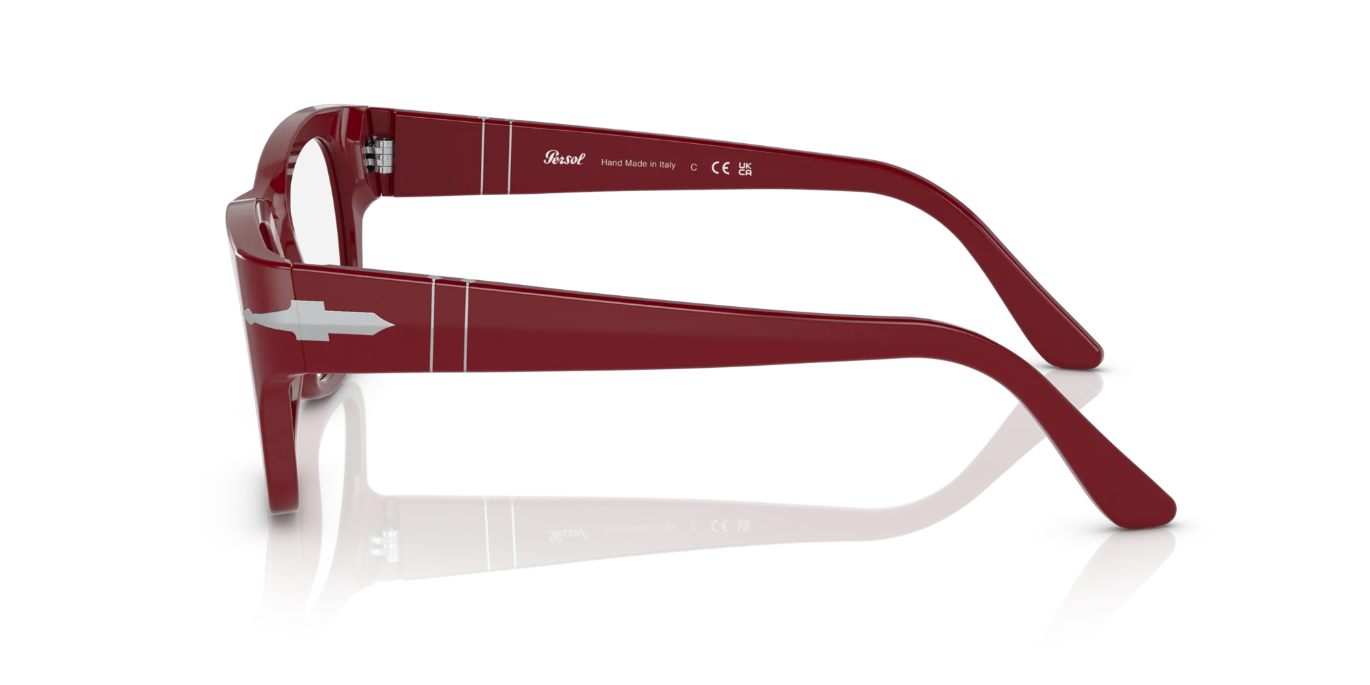 Persol PO3297V 1172 Montature da vista Acetato Rosso Trasparente Squadrata Normale - immagine 4
