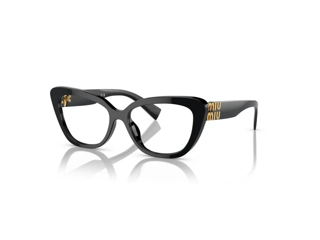 Miu Miu MU 05VV 1AB1O1 Montature da vista Acetato Nero Trasparente Cat Eye Normale - immagine 1