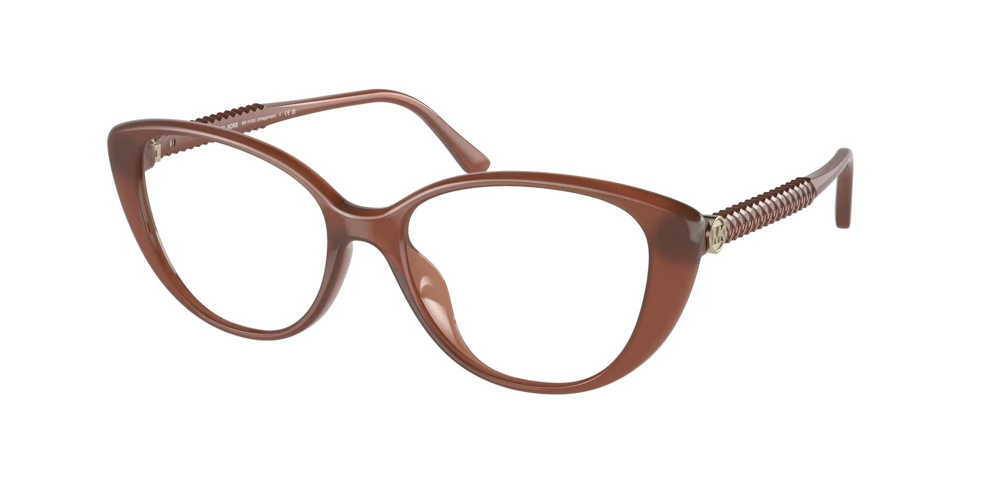 Michael Kors MK4102U AMAGANSETT 3548 Montature da vista Iniettato Marrone Cat Eye Normale - immagine 1