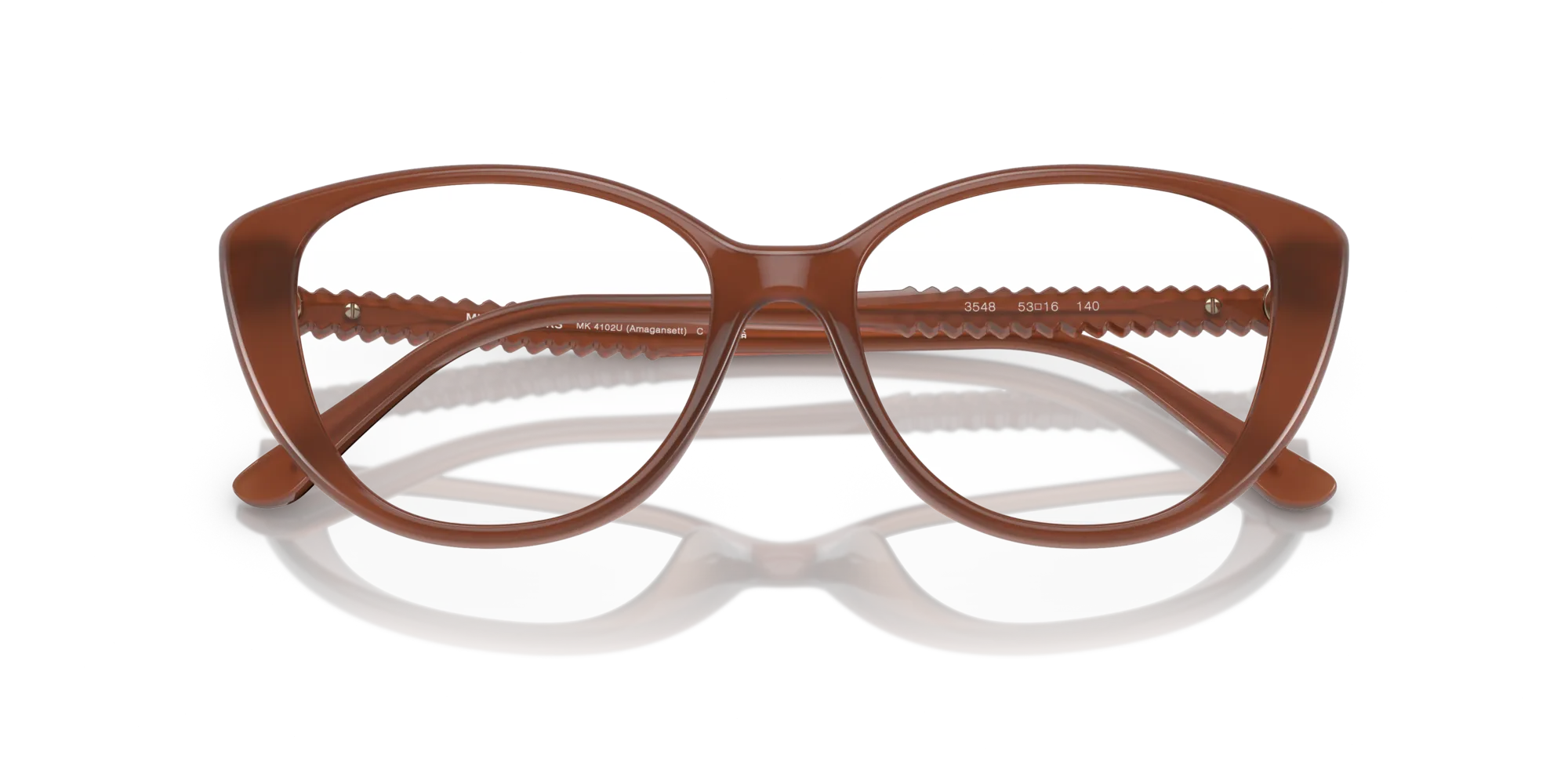 Michael Kors MK4102U AMAGANSETT 3548 Montature da vista Iniettato Marrone Cat Eye Normale - immagine 2