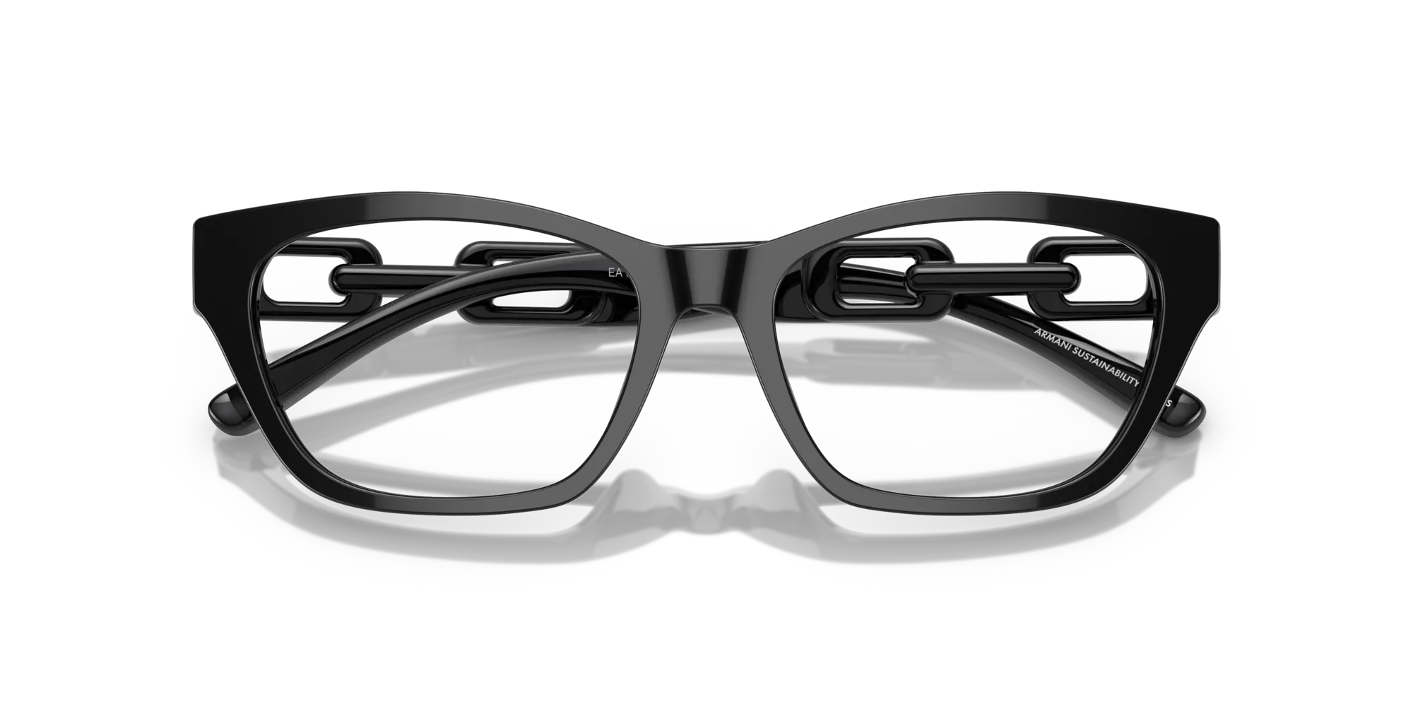 Emporio Armani EA3223U 5017 Montature da vista Acetato Nero Trasparente Cat Eye Normale - immagine 2