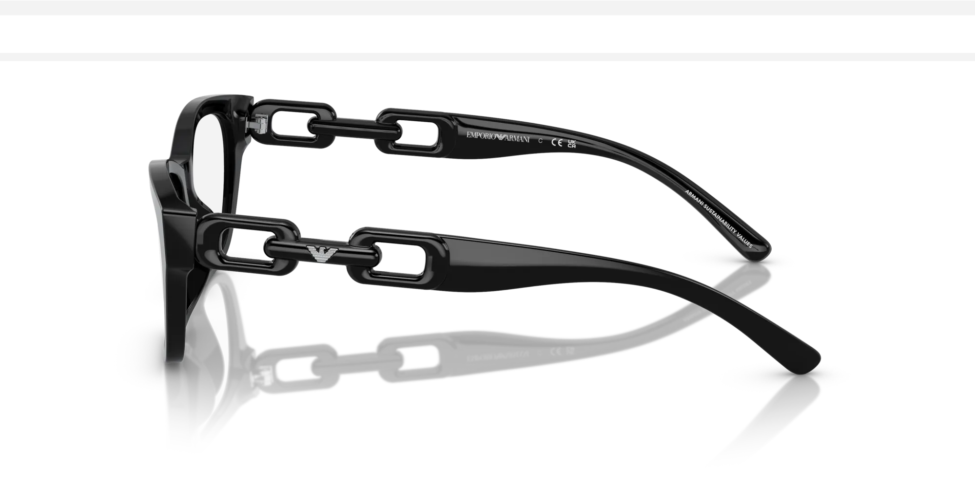 Emporio Armani EA3223U 5017 Montature da vista Acetato Nero Trasparente Cat Eye Normale - immagine 4