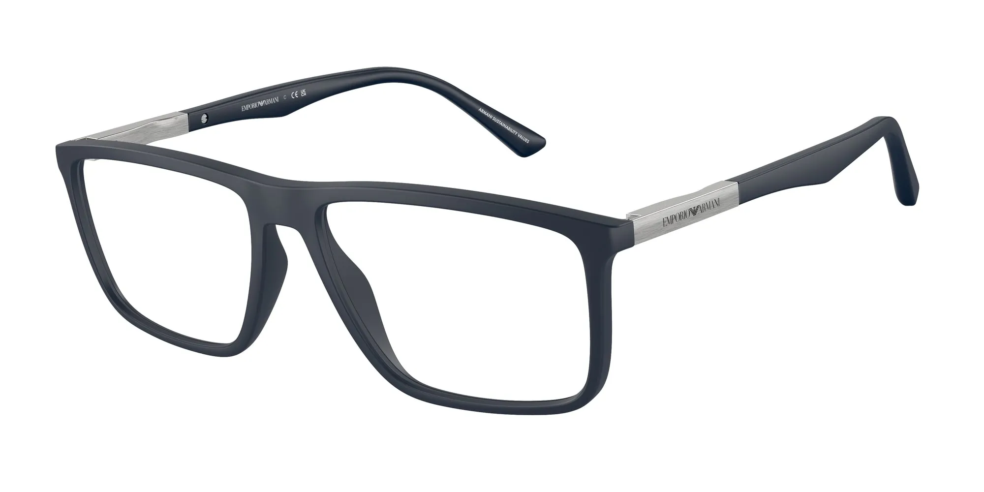 Emporio Armani EA3221 5088 Montature da vista Iniettato Blu Trasparente Squadrata Normale - immagine 1