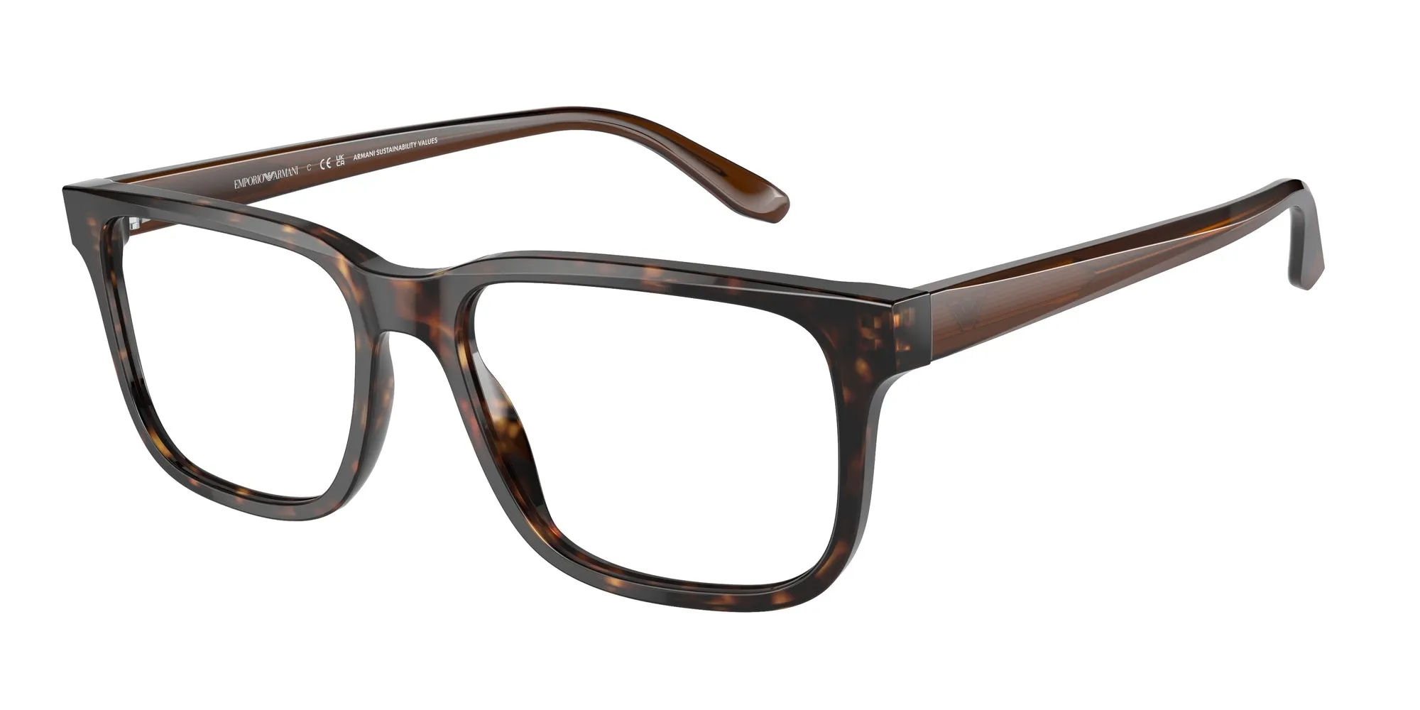 Emporio Armani EA3218 5879 Montature da vista Acetato Tartaruga Trasparente Squadrata Normale - immagine 1